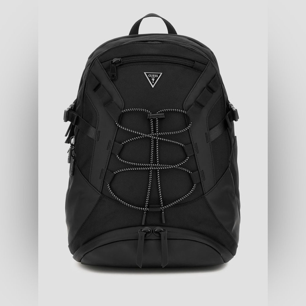 New GUESS Men's Black Backpack with Modern Design